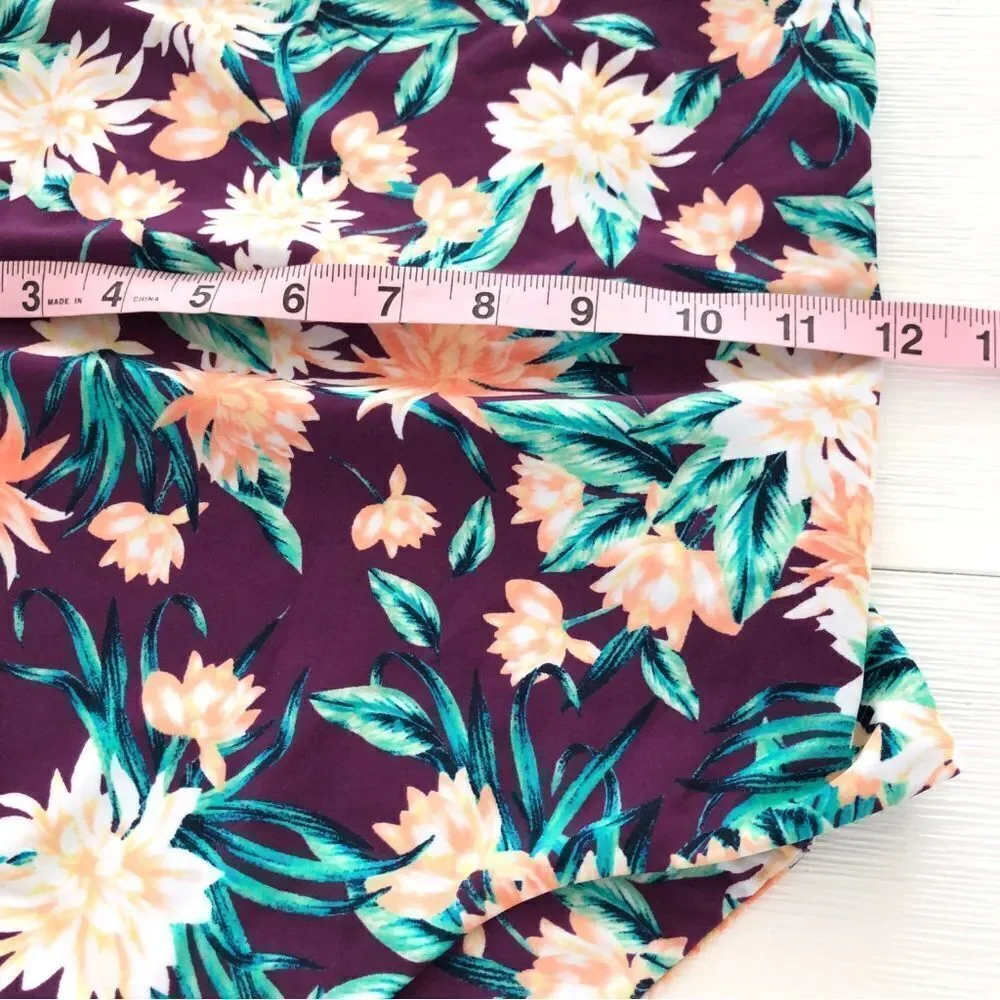 Tori Praver Swimwear Purple Tropical Floral Tie-Shoulder One-Piece